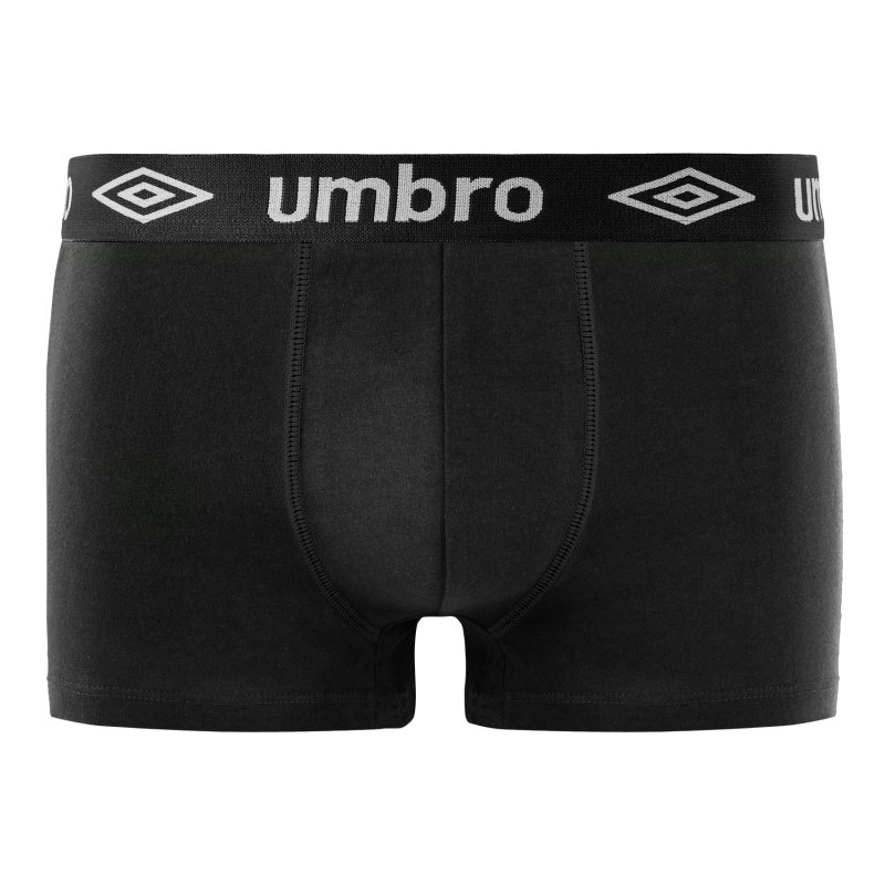 Lot de 3 Boxers homme Coton Noir/Gris/Bleu Marine Uni - Umbro