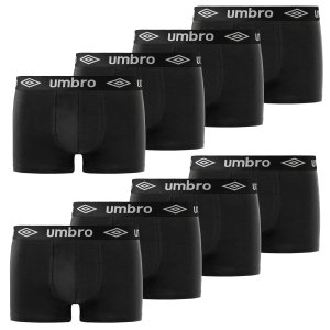 Lot de 8 Boxers homme Coton Noir Uni - Umbro