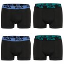 Lot de 4 Boxers homme Polyester Noir/Bleu/Vert Uni - Fila