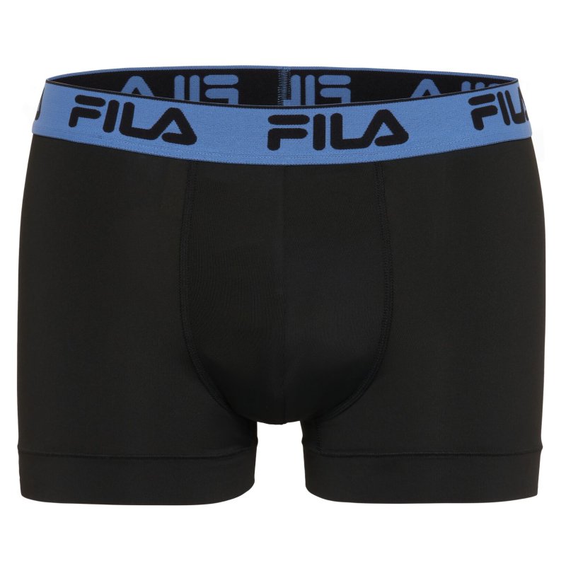 Lot de 4 Boxers homme Polyester Noir/Bleu/Vert Uni - Fila