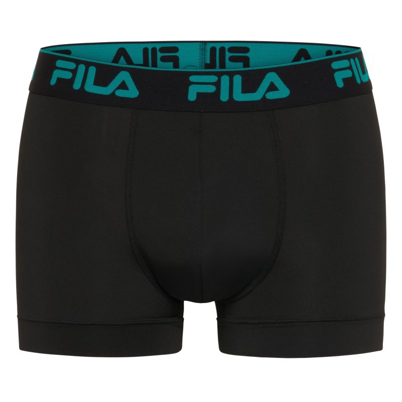 Lot de 4 Boxers homme Polyester Noir/Bleu/Vert Uni - Fila