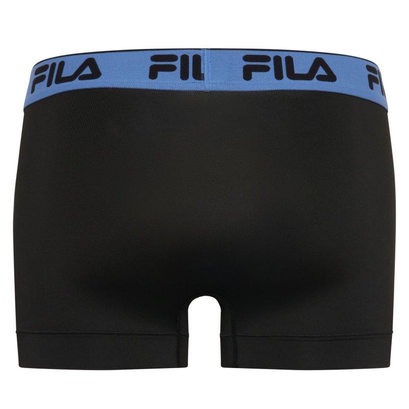 Lot de 4 Boxers homme Polyester Noir/Bleu/Vert Uni - Fila