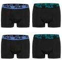 Lot de 4 Boxers homme Polyester Noir/Bleu/Vert Uni - Fila