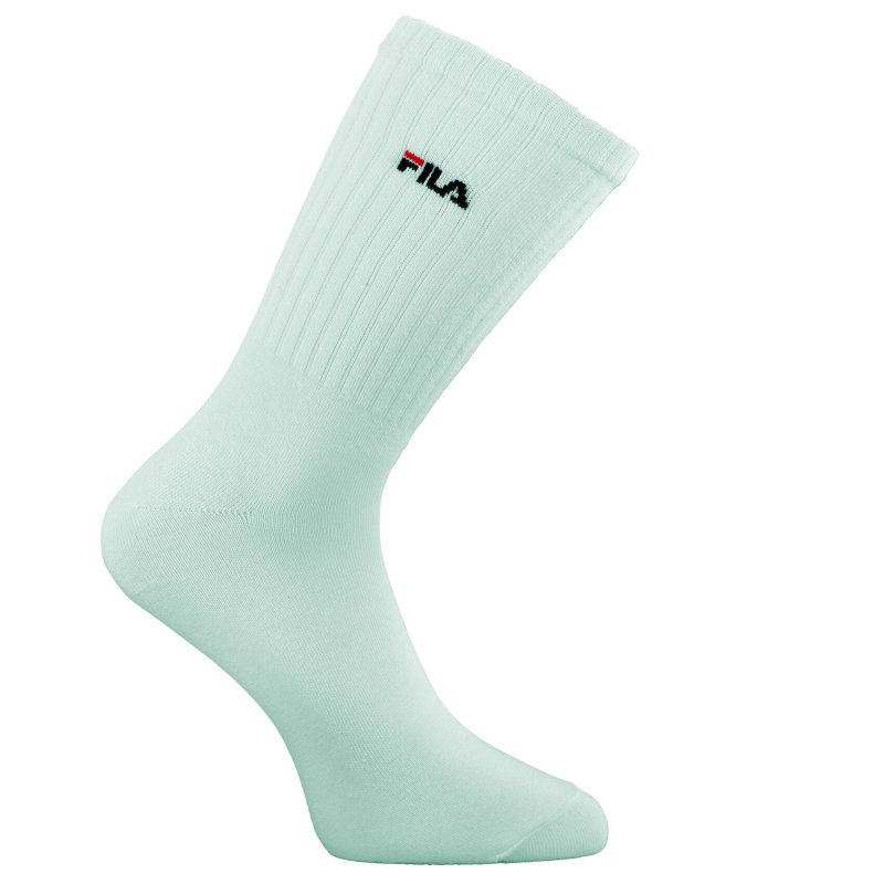 Lot de 6 Paires de Chaussettes homme Tennis Sportif Blanc/Vert pâle/Rose pâle Uni - Fila