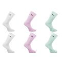 Lot de 6 Paires de Chaussettes homme Tennis Sportif Blanc/Vert pâle/Rose pâle Uni - Fila