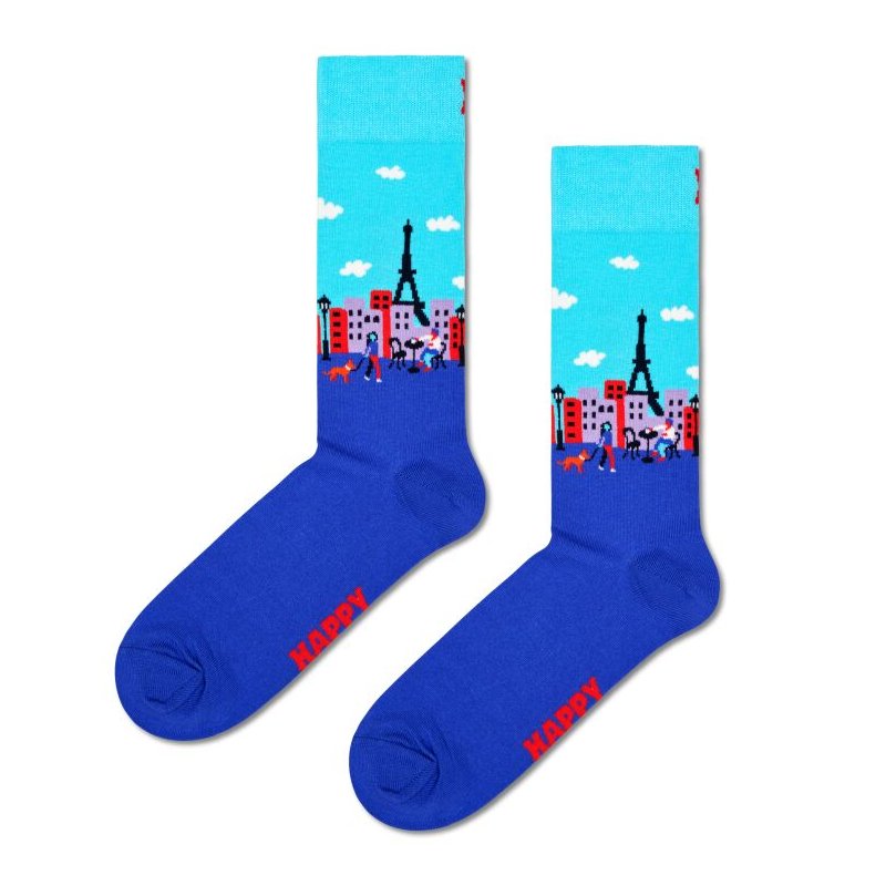 Paire de Chaussettes homme Ville Bleu/Turquoise/Rouge Imprimé - Happy Socks