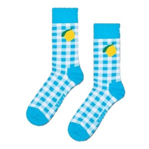 Paire de Chaussettes homme Ville Turquoise/Blenc/Jaune Imprimé - Happy Socks