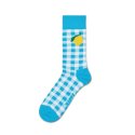 Paire de Chaussettes homme Ville Turquoise/Blenc/Jaune Imprimé - Happy Socks