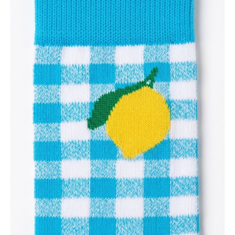 Paire de Chaussettes homme Ville Turquoise/Blenc/Jaune Imprimé - Happy Socks