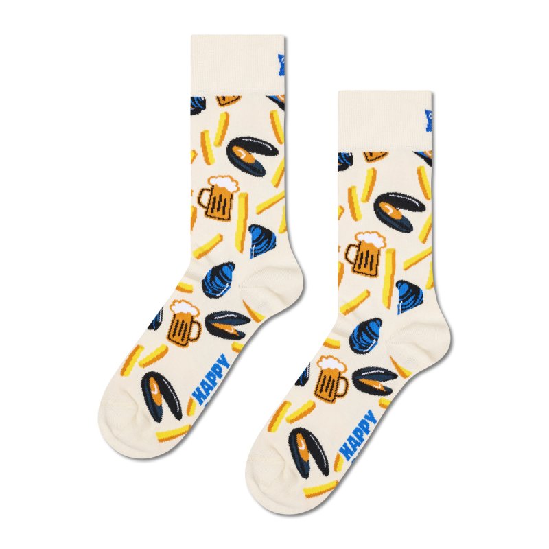 Paire de Chaussettes homme Ville Beige/Jaune/Bleu Imprimé - Happy Socks
