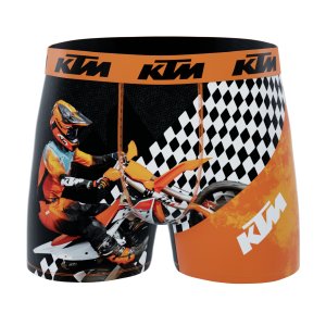Lot de 4 Boxers garcon Polyester Noir/Orange/Blanc Imprimé - Ktm