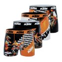Lot de 4 Boxers garcon Polyester Noir/Orange/Blanc Imprimé - Ktm