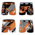 Lot de 4 Boxers garcon Polyester Noir/Orange/Blanc Imprimé - Ktm