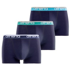 Lot de 3 Boxers homme Coton bio Bleu Marine/Vert/Turquoise - Athena