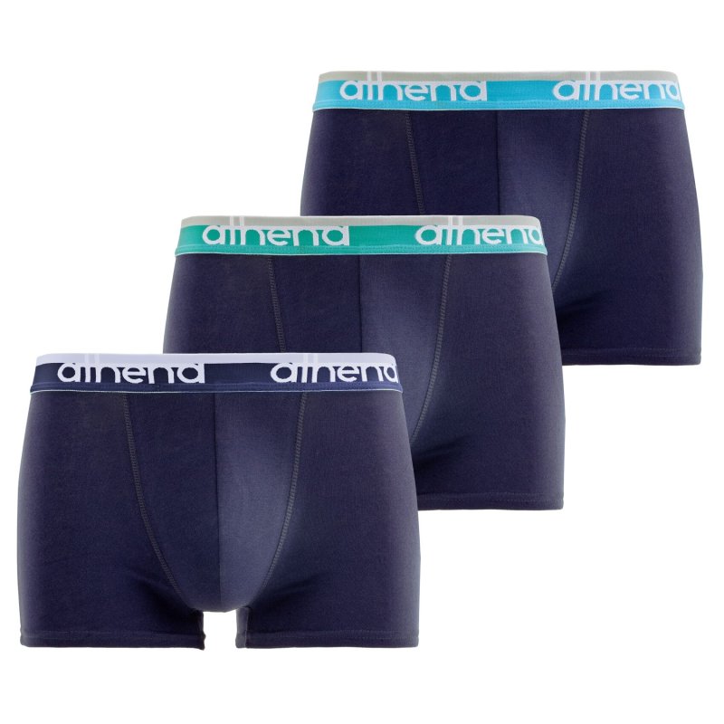 Lot de 3 Boxers homme Coton bio Bleu Marine/Vert/Turquoise - Athena