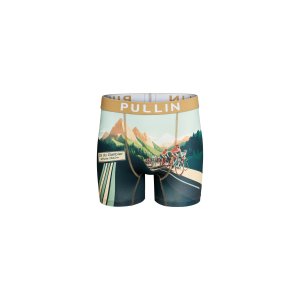 Boxer homme Polyester Vert/Bleu/Blanc/Jaune/Beige/Rouge Imprimé - Pull In