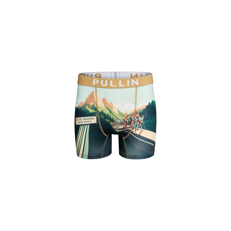 Boxer homme Polyester Vert/Bleu/Blanc/Jaune/Beige/Rouge Imprimé - Pull In