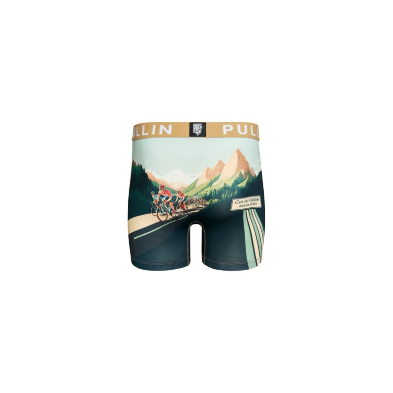 Boxer homme Polyester Vert/Bleu/Blanc/Jaune/Beige/Rouge Imprimé - Pull In