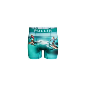Boxer homme Polyester Turquoise/Gris/Blanc/Rouge Imprimé - Pull In