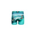 Boxer homme Polyester Turquoise/Gris/Blanc/Rouge Imprimé - Pull In