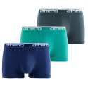 Lot de 3 Boxers homme Coton bio Bleu Marine/Vert/Turquoise - Athena