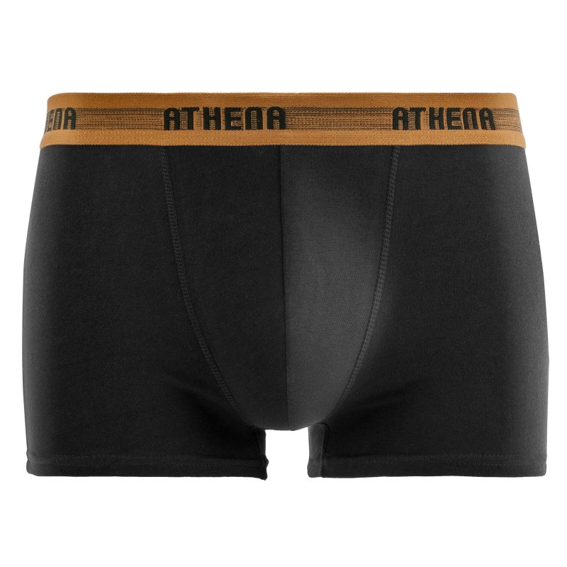 Lot de 3 Boxers homme Coton Noir/Camel/Kaki/Bleu Pétrole - Athena