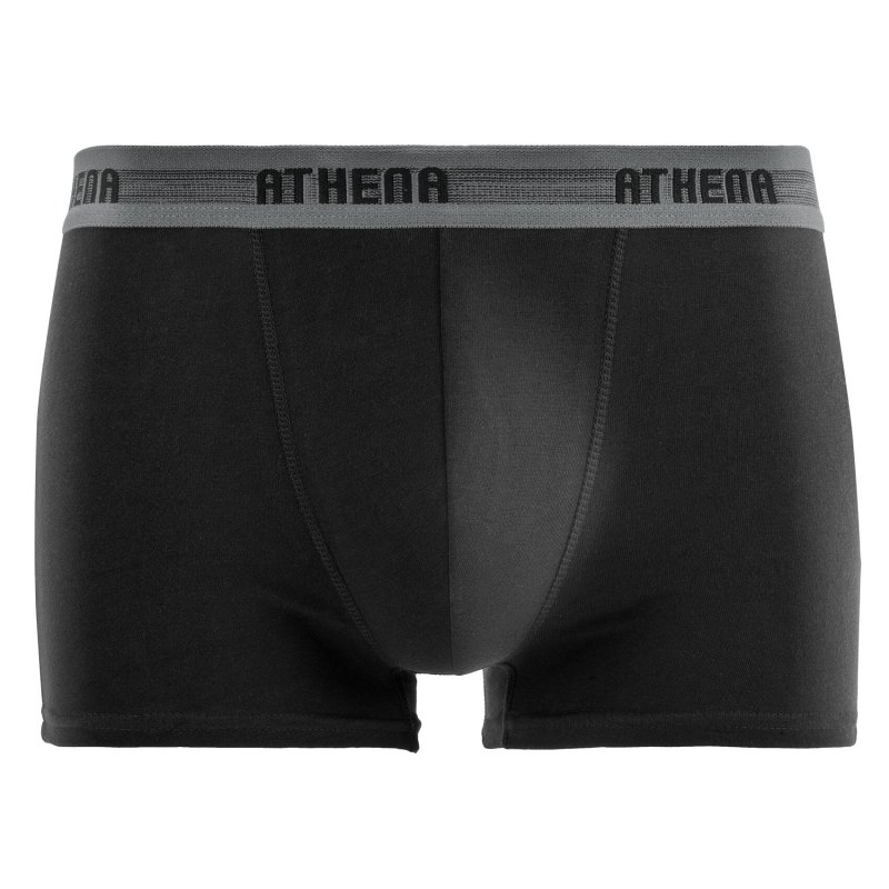 Lot de 3 Boxers homme Coton Noir/Camel/Kaki/Bleu Pétrole - Athena