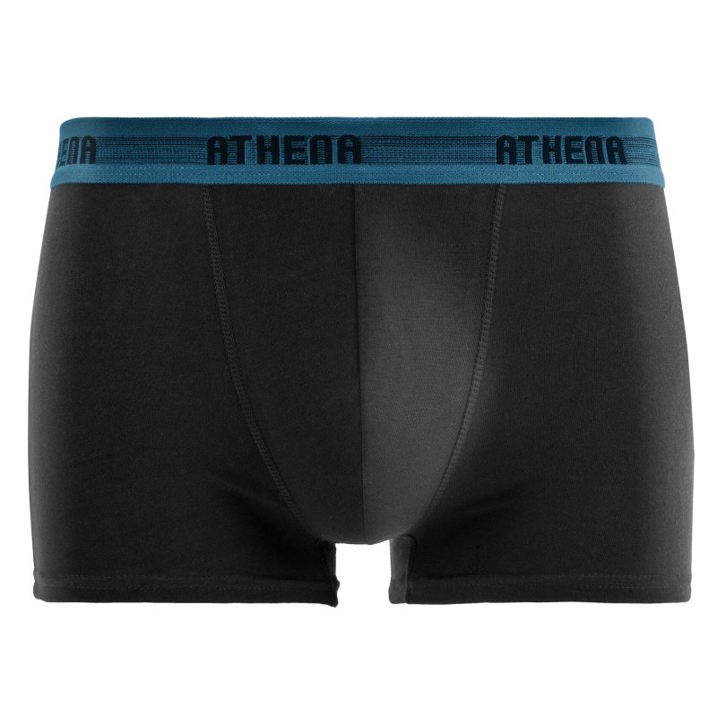 Lot de 3 Boxers homme Coton Noir/Camel/Kaki/Bleu Pétrole - Athena
