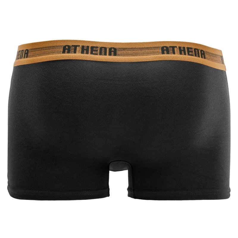 Lot de 3 Boxers homme Coton Noir/Camel/Kaki/Bleu Pétrole - Athena