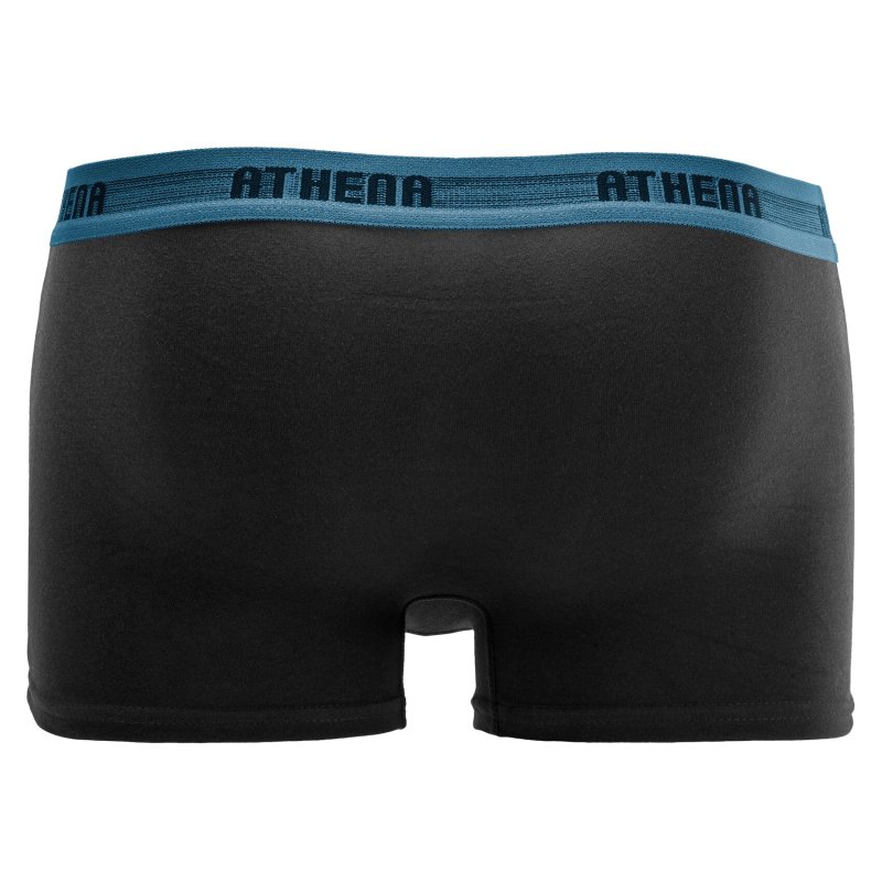 Lot de 3 Boxers homme Coton Noir/Camel/Kaki/Bleu Pétrole - Athena