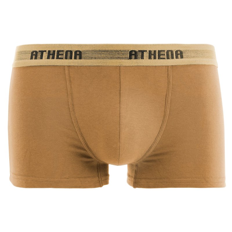 Lot de 3 Boxers homme Coton Camel/Kaki/Bleu Pétrole - Athena