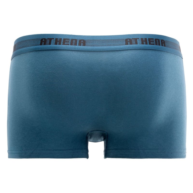Lot de 3 Boxers homme Coton Camel/Kaki/Bleu Pétrole - Athena