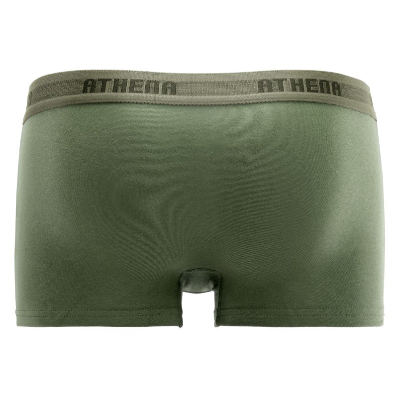Lot de 3 Boxers homme Coton Camel/Kaki/Bleu Pétrole - Athena