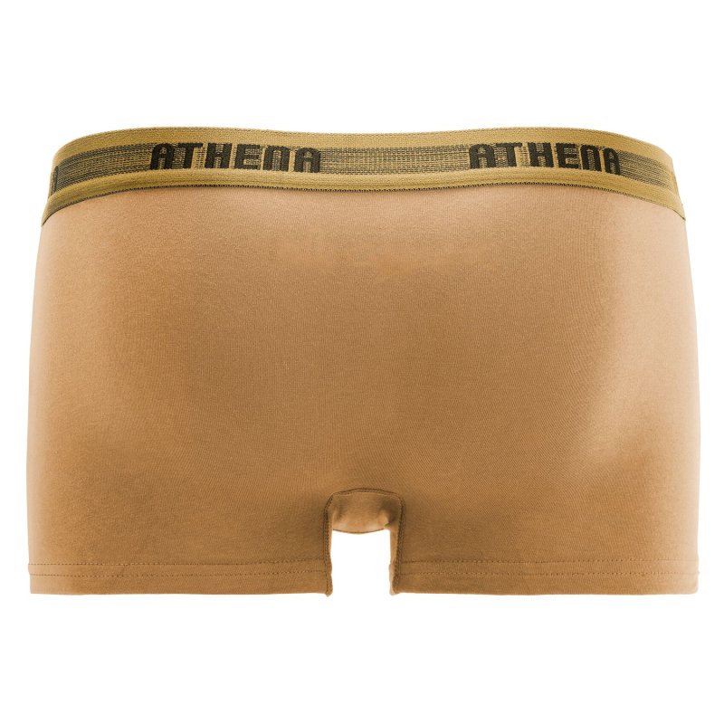 Lot de 3 Boxers homme Coton Camel/Kaki/Bleu Pétrole - Athena