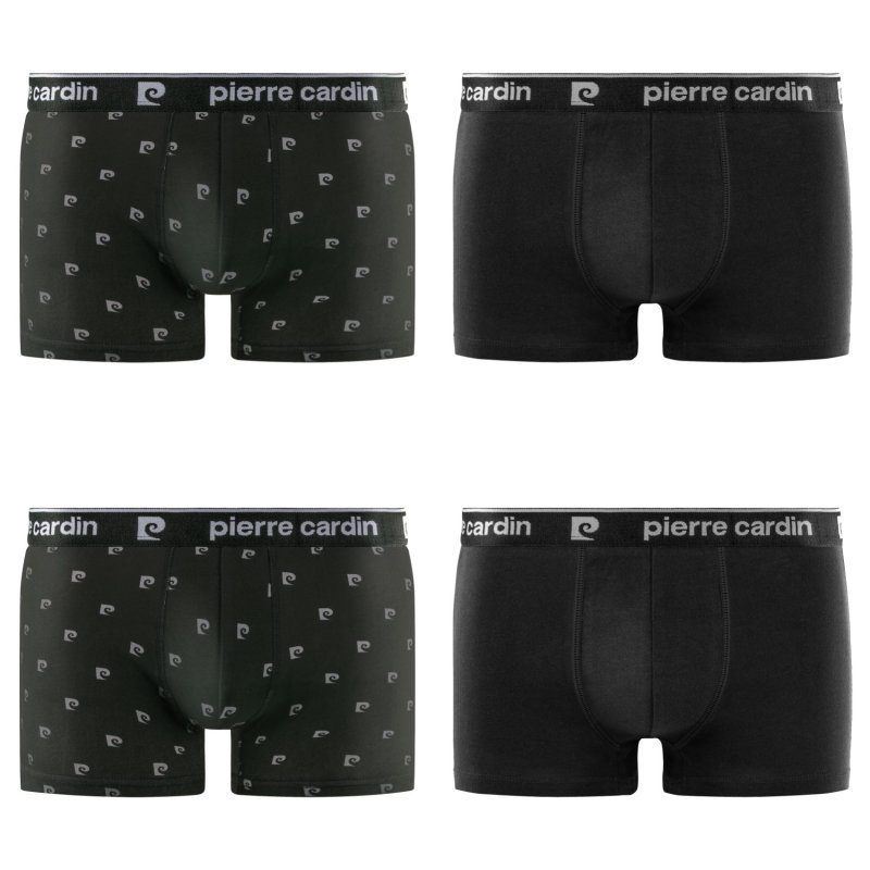 Lot de 4 Boxers homme Coton Noir/Gris Imprimé - Pierre Cardin - Photo 1