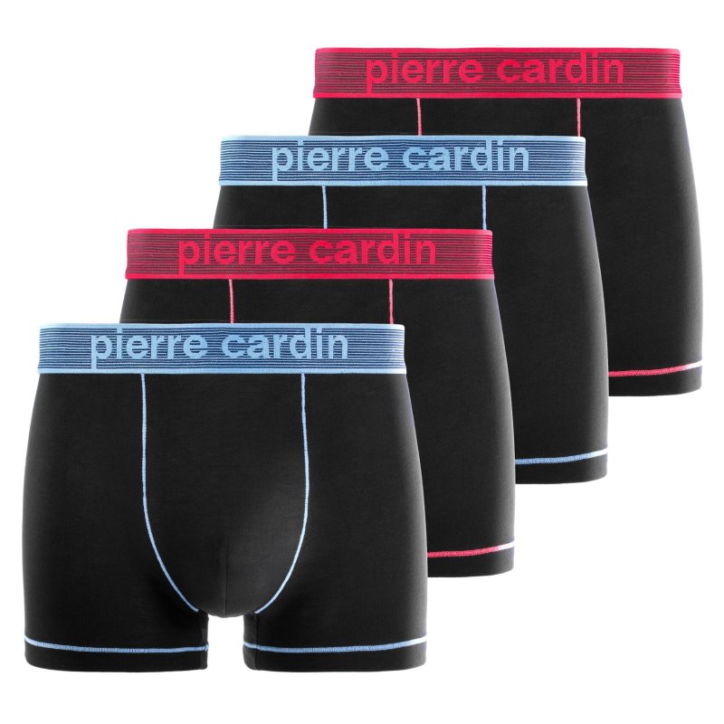 Lot de 4 Boxers homme Modal / Viscose Noir/Bleu/Rouge Uni - Pierrecardin