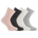 Lot de 4 Paires de Chaussettes femme Tennis CasualGris/Rose /Blanc/Noir Uni - Pierrecardin