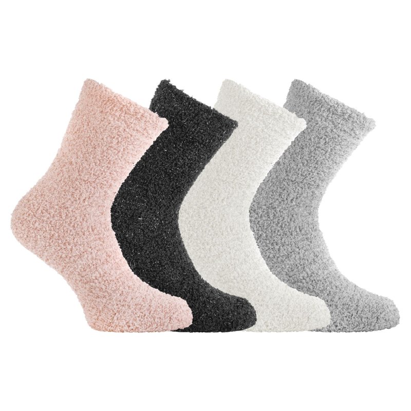 Lot de 4 Paires de Chaussettes femme Tennis CasualGris/Rose /Blanc/Noir Uni - Pierrecardin