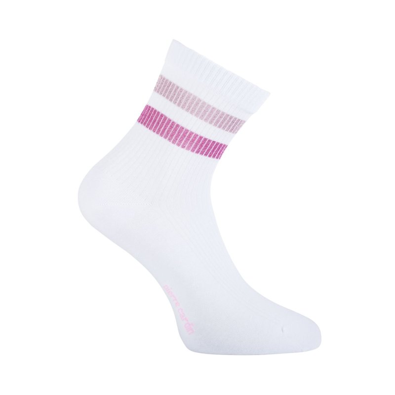 Lot de 6 Paires de Chaussettes femme Tennis SportifBlanc/Bleu/Rose/Violet/Gris Uni - Pierrecardin