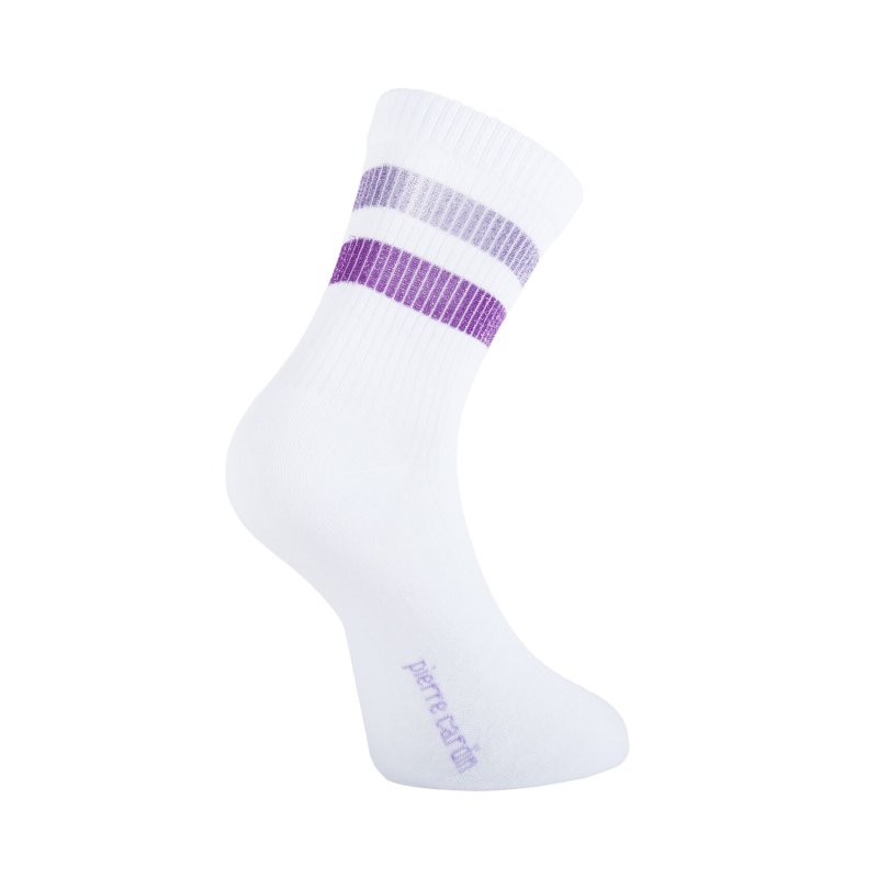 Lot de 6 Paires de Chaussettes femme Tennis SportifBlanc/Bleu/Rose/Violet/Gris Uni - Pierrecardin