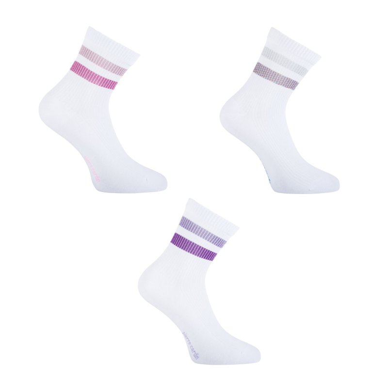 Lot de 6 Paires de Chaussettes femme Tennis SportifBlanc/Bleu/Rose/Violet/Gris Uni - Pierrecardin