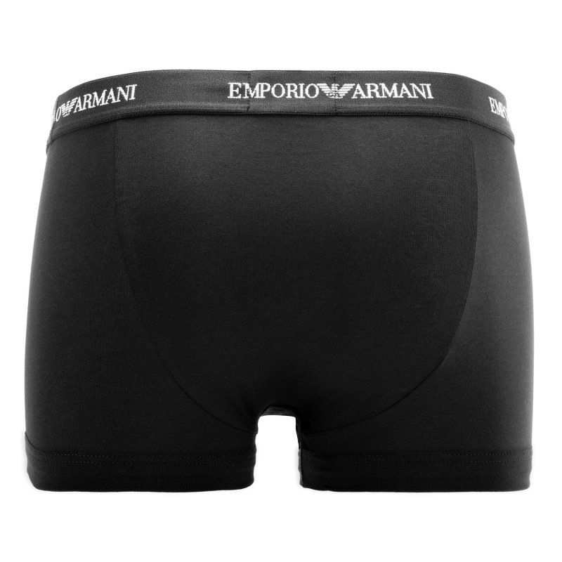 Lot de 3 Boxers homme Coton Blanc/Noir/Bleu foncé Uni - Emporio Armani
