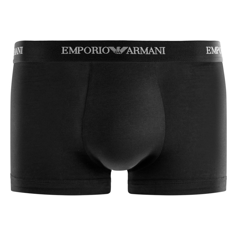 Lot de 3 Boxers homme Coton Blanc/Noir/Bleu foncé Uni - Emporio Armani