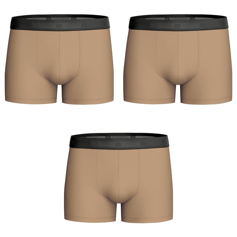 Lot de 3 Boxers homme Coton Camel/Noir - Impetus