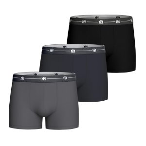 Lot de 3 Boxers homme Coton Gris foncé/Bleu marine foncé/Noir - Impetus