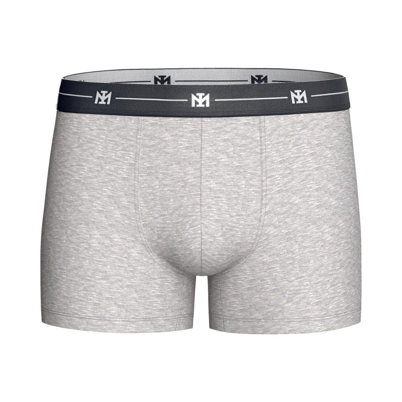 Lot de 3 Boxers homme Coton Noir/Gris chiné/Bleu foncé - Impetus