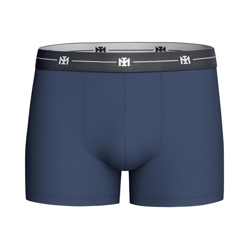 Lot de 3 Boxers homme Coton Noir/Gris chiné/Bleu foncé - Impetus