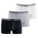 Lot de 3 Boxers homme Coton Blanc/Gris clair/Noir Uni - Guess