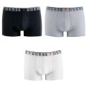 Lot de 3 Boxers homme Coton Blanc/Gris clair/Noir Uni - Guess