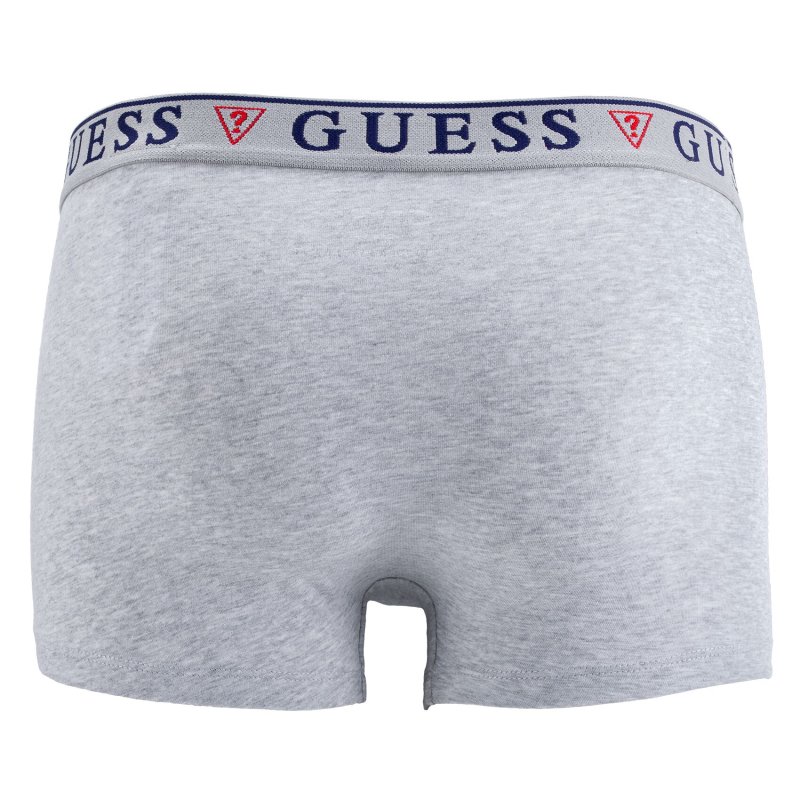 Lot de 3 Boxers homme Coton bio Gris/Noir/Bleu Uni - Guess